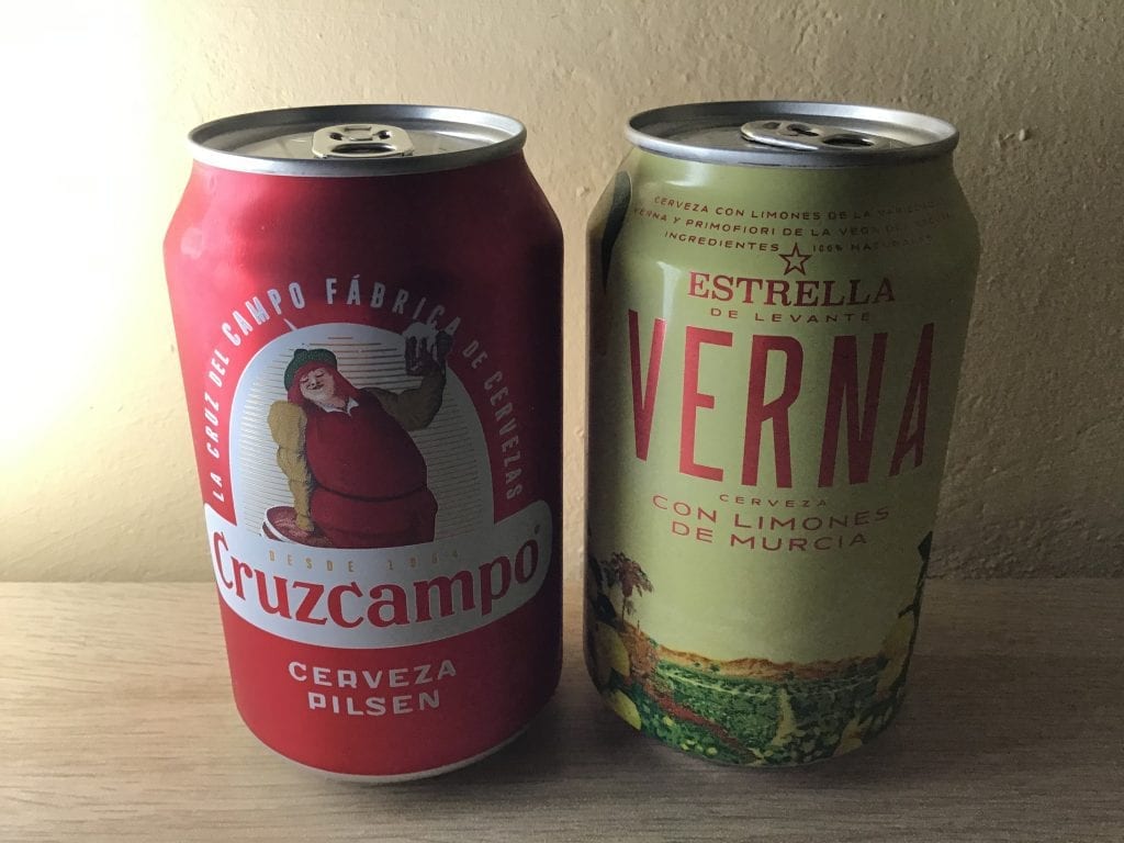 cerveza Cruzcampo y Verna Estrella Levante
