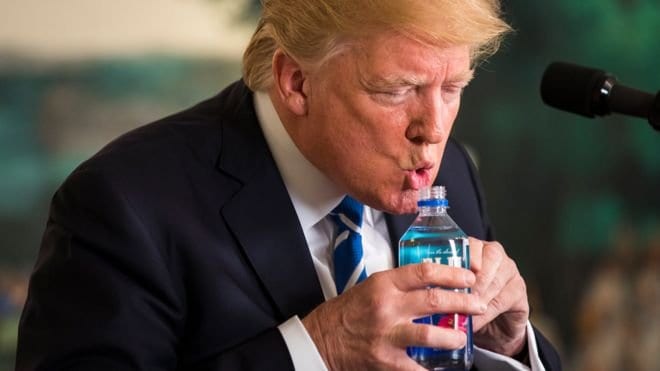 Trump drinking water from Fiji