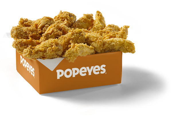 caja de alitas y tenders de Popeyes