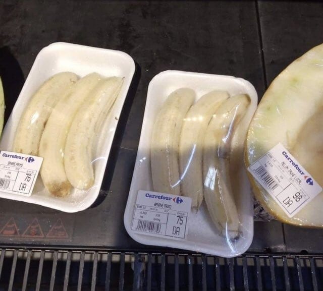 Plátanos envasados en plástico