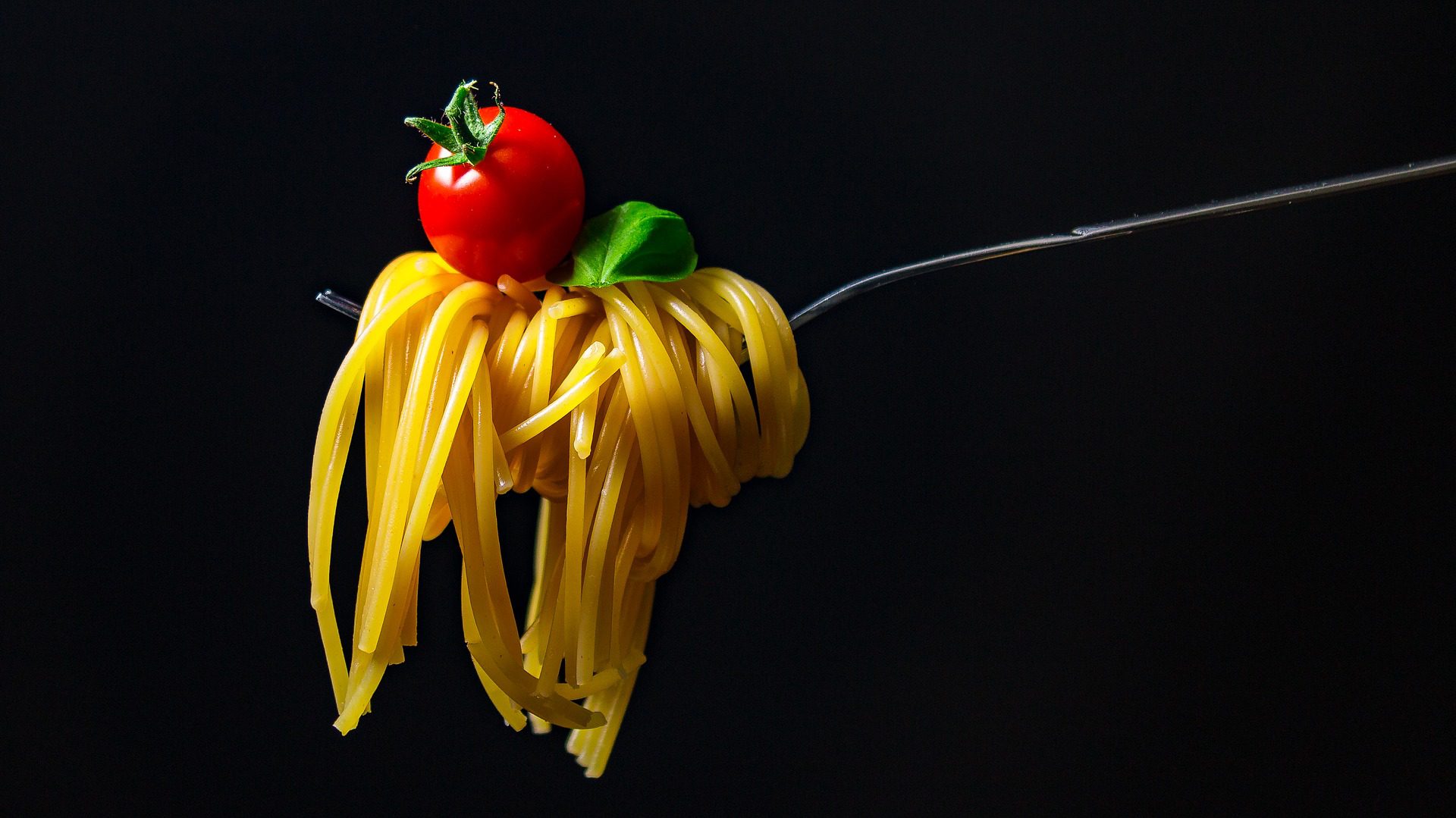 Gabel mit Spaghetti. Foto Pixabay