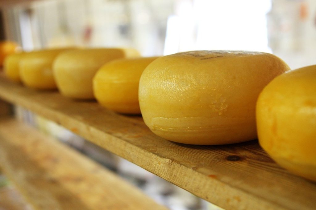 Affinage en rang de fromage.
