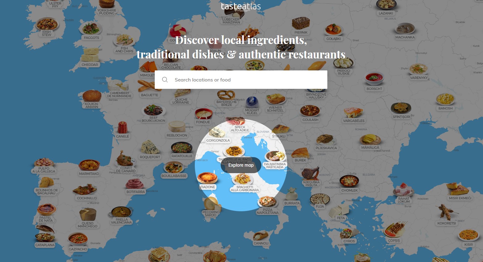 Mapa Mundi de Taste Atlas