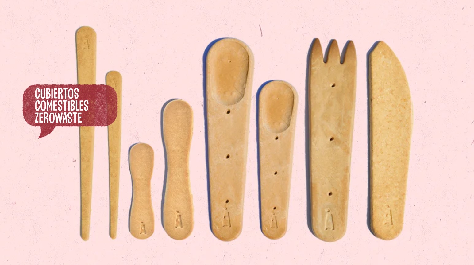 Different models of edible cutlery